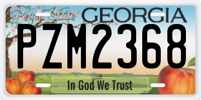 GA license plate PZM2368