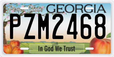 GA license plate PZM2468