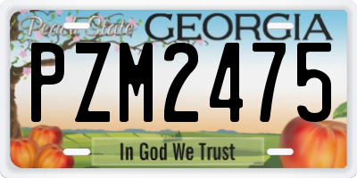 GA license plate PZM2475