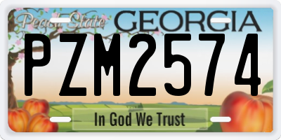 GA license plate PZM2574