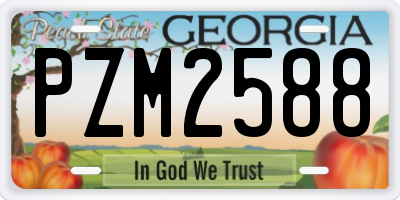 GA license plate PZM2588