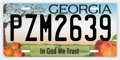 GA license plate PZM2639