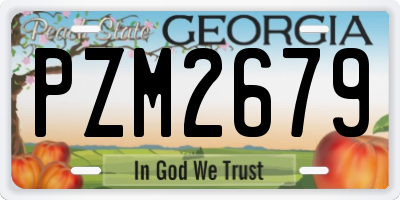 GA license plate PZM2679