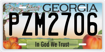 GA license plate PZM2706