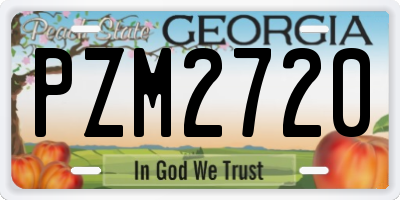 GA license plate PZM2720