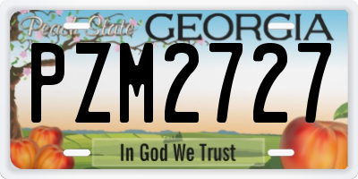 GA license plate PZM2727