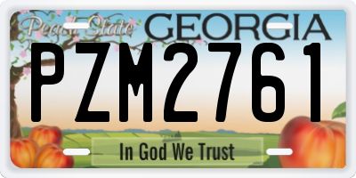 GA license plate PZM2761