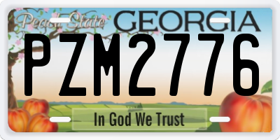 GA license plate PZM2776