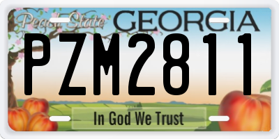 GA license plate PZM2811
