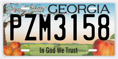 GA license plate PZM3158