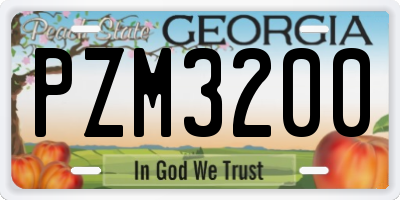GA license plate PZM3200