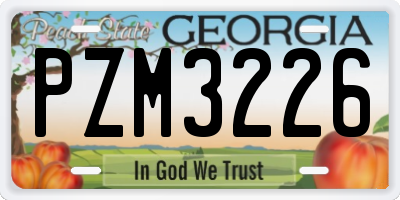 GA license plate PZM3226