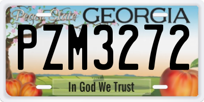GA license plate PZM3272
