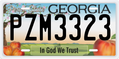 GA license plate PZM3323