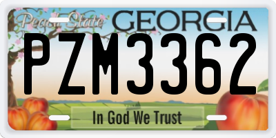 GA license plate PZM3362