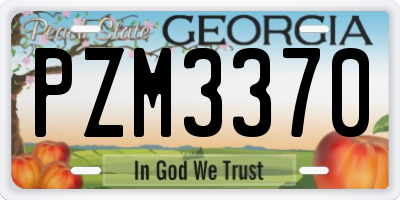 GA license plate PZM3370