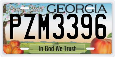 GA license plate PZM3396