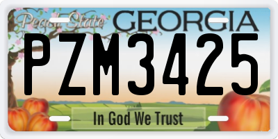 GA license plate PZM3425