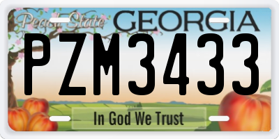 GA license plate PZM3433