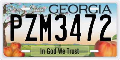 GA license plate PZM3472