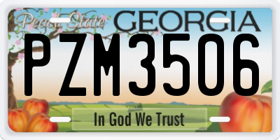 GA license plate PZM3506