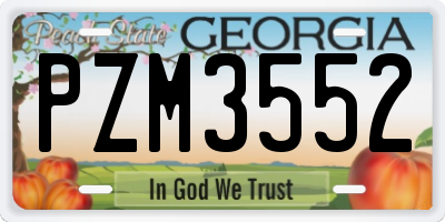 GA license plate PZM3552