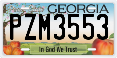 GA license plate PZM3553