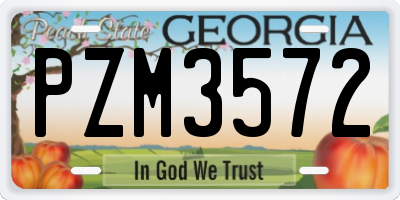 GA license plate PZM3572