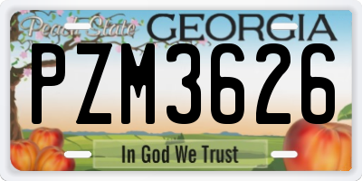 GA license plate PZM3626