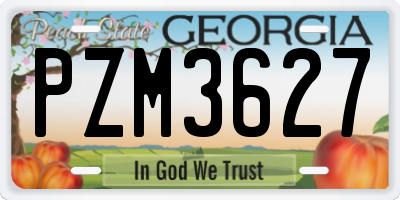 GA license plate PZM3627