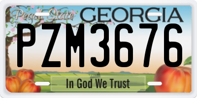GA license plate PZM3676