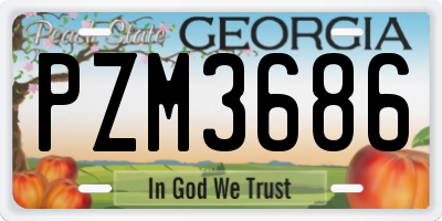GA license plate PZM3686