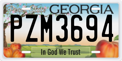 GA license plate PZM3694