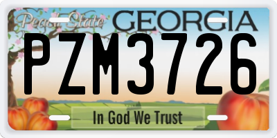GA license plate PZM3726