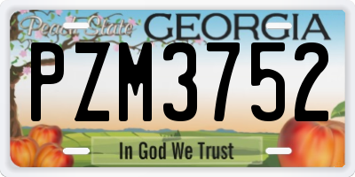 GA license plate PZM3752
