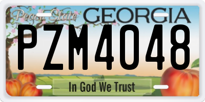 GA license plate PZM4048