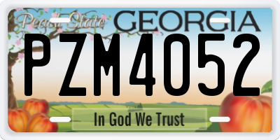 GA license plate PZM4052
