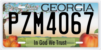 GA license plate PZM4067