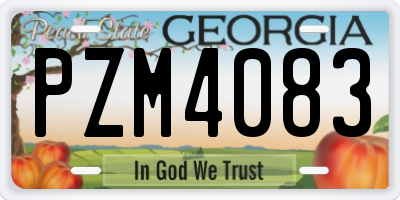 GA license plate PZM4083