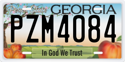 GA license plate PZM4084