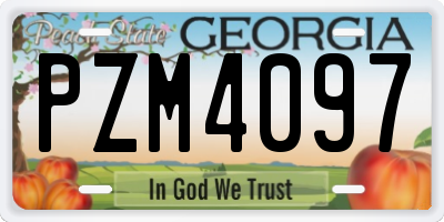 GA license plate PZM4097