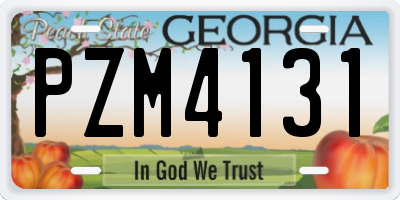 GA license plate PZM4131