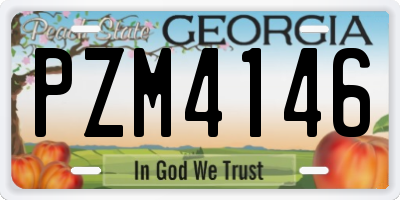 GA license plate PZM4146