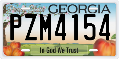 GA license plate PZM4154