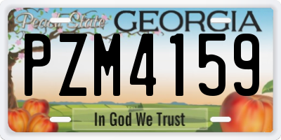 GA license plate PZM4159