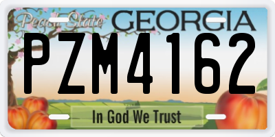 GA license plate PZM4162