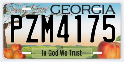 GA license plate PZM4175