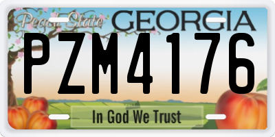 GA license plate PZM4176
