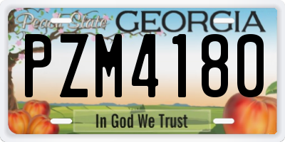 GA license plate PZM4180