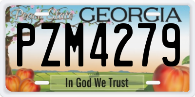 GA license plate PZM4279